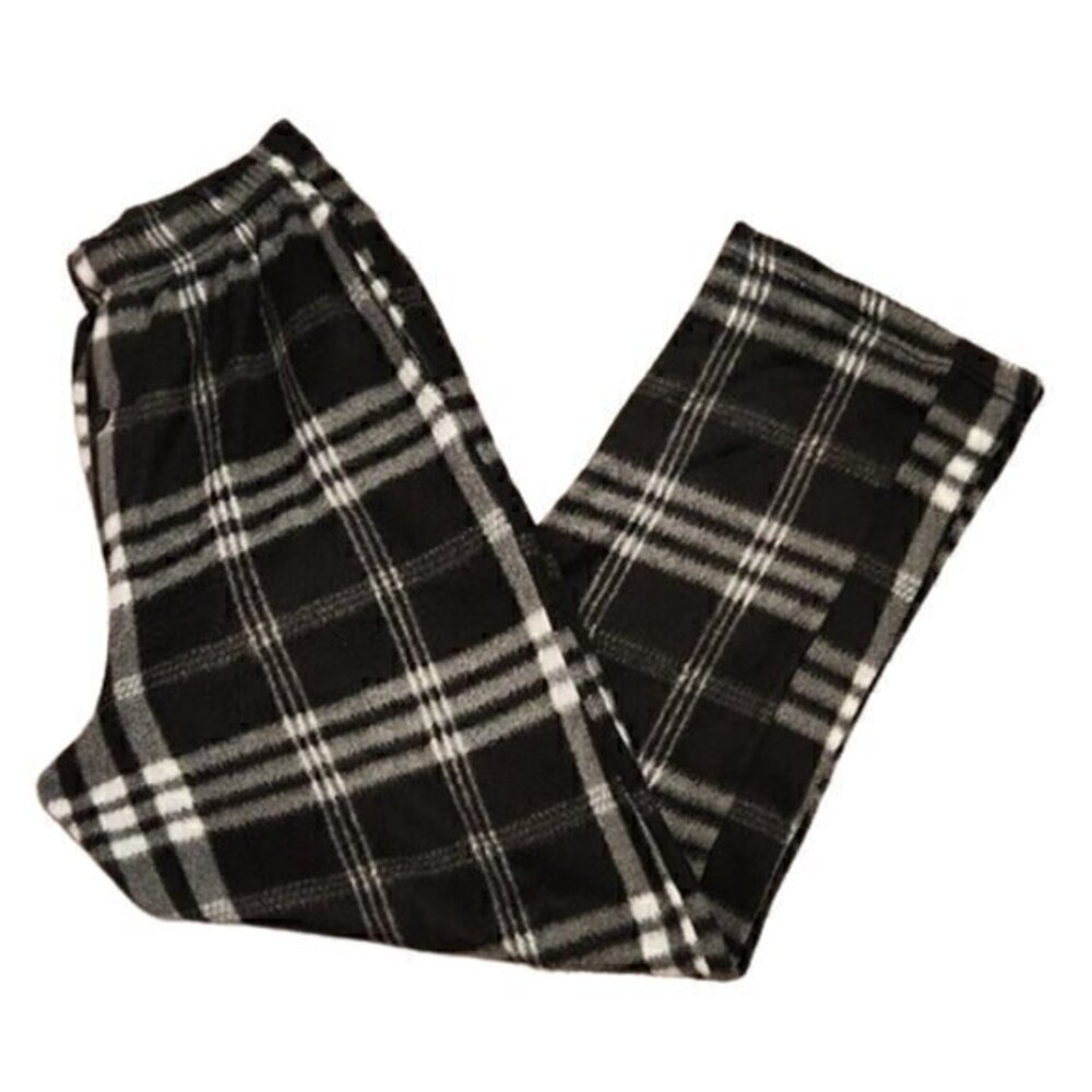 Black Plaid Pajama Pants - Size L